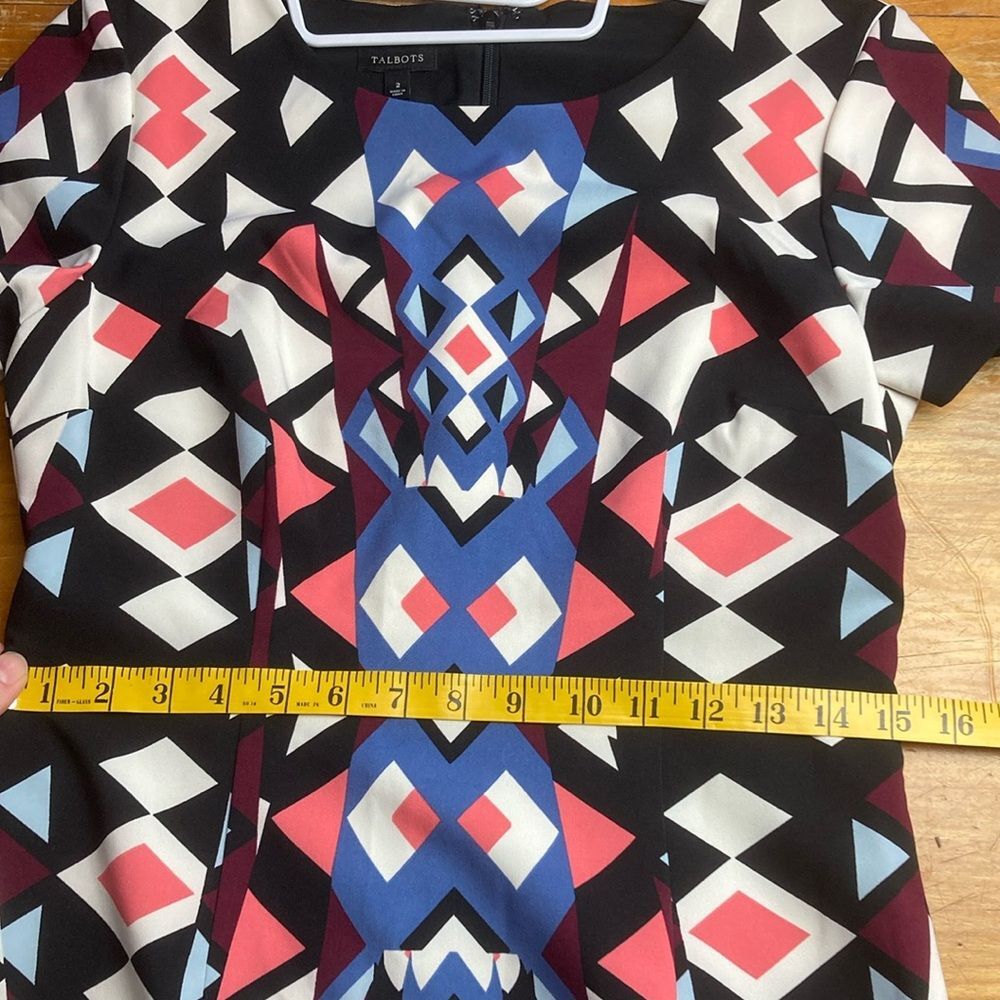 Talbots Geometric Triangle Multicolor Short Sleev… - image 8
